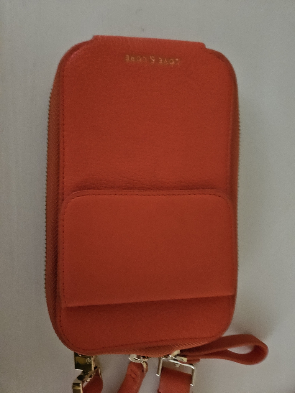 LOVE & CARE Orange Crossbody Phone Bag